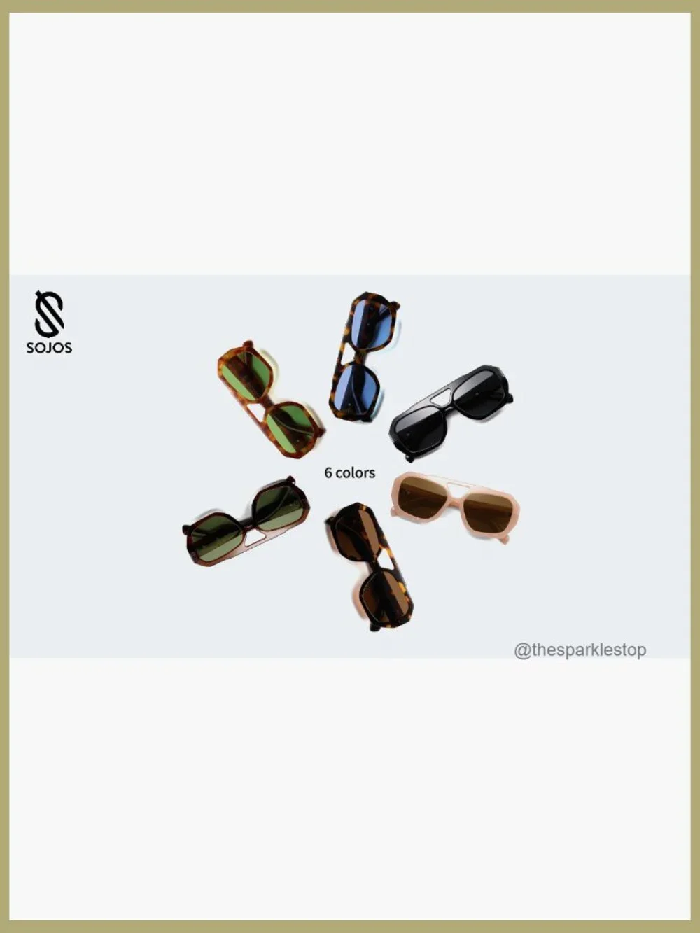 Polarized Aviator Sunglasses with Hexagonal Square Frame - Picture 7 of 7